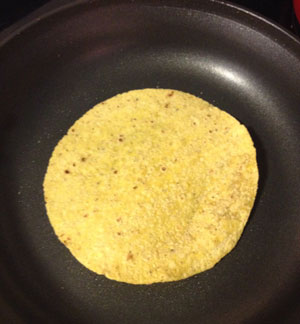 tortilla in pan
